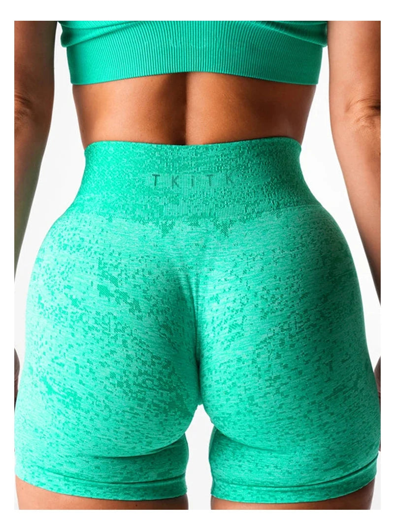 2Pcs Seamless Shorts Women Soft Workout Tights