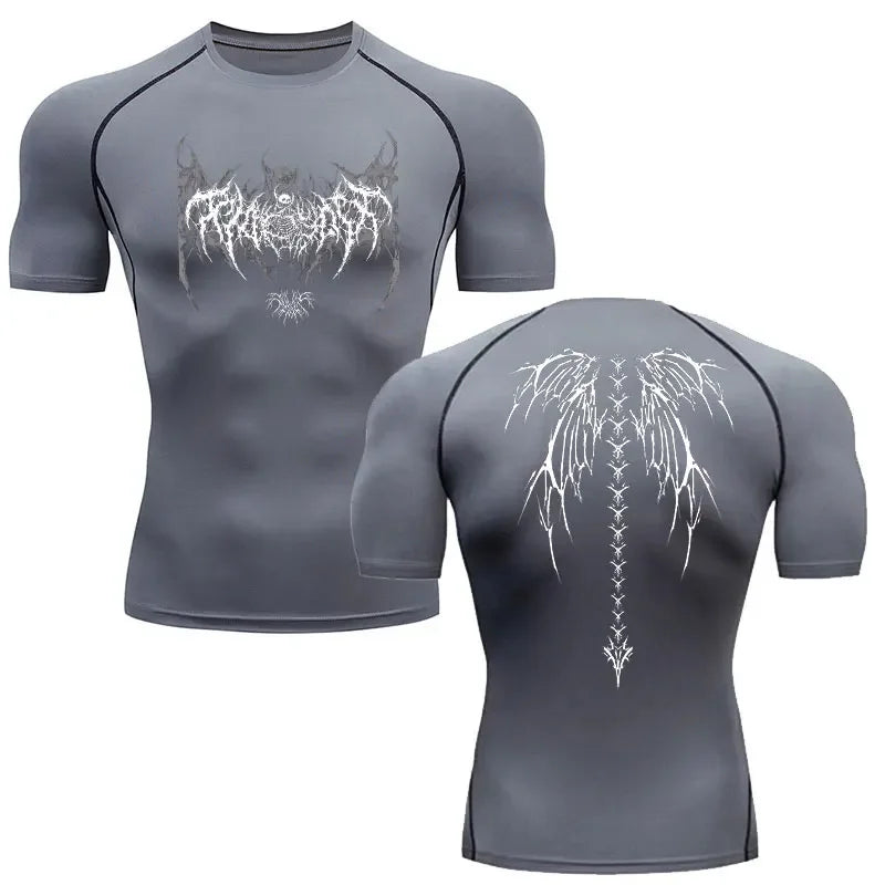 Y2K Compression Shirt Men Gym