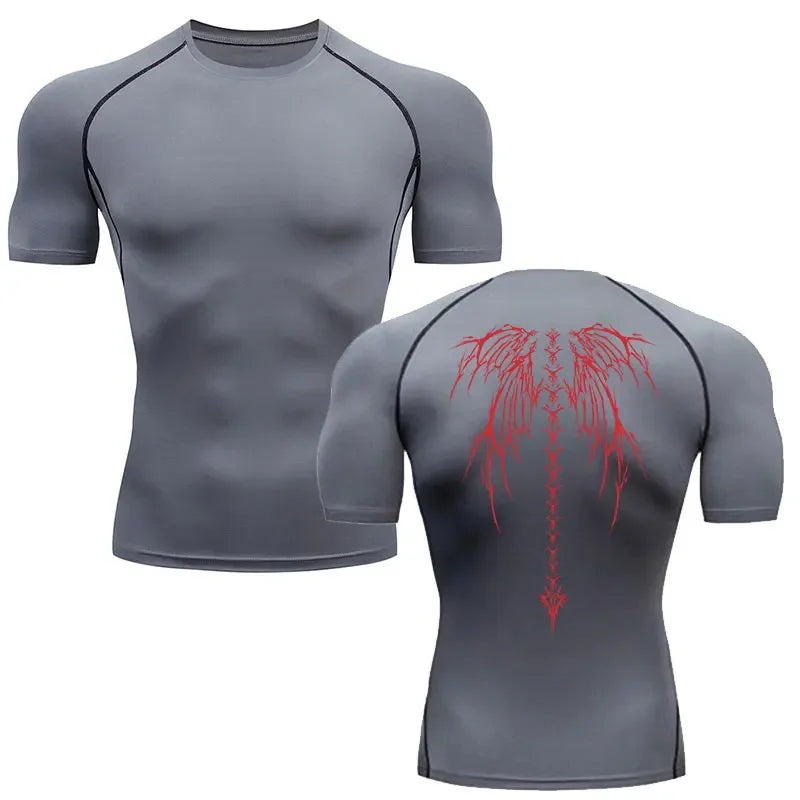Y2K Compression Shirt Men Gym
