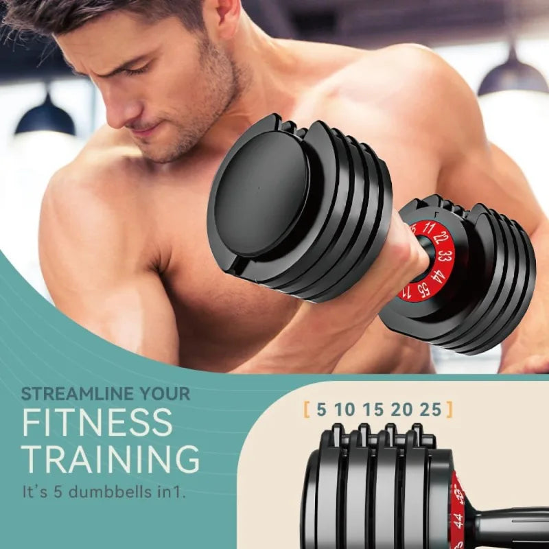 25/55lbs Adjustable Dumbbells Set