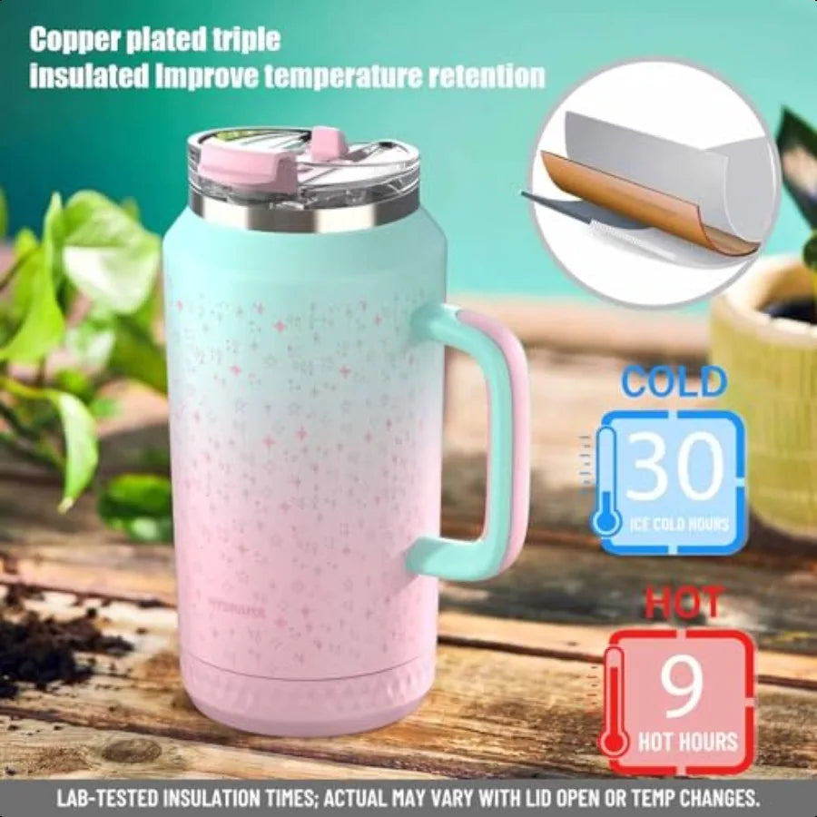 64 oz Tumbler with Handle and Straw