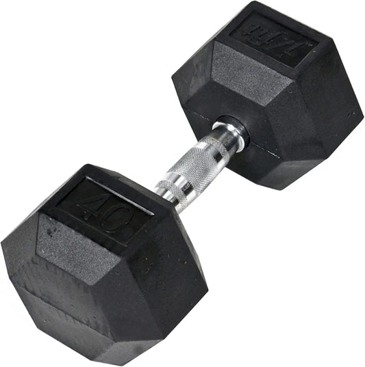 Rubber Hex Dumbbells - 35/40lb