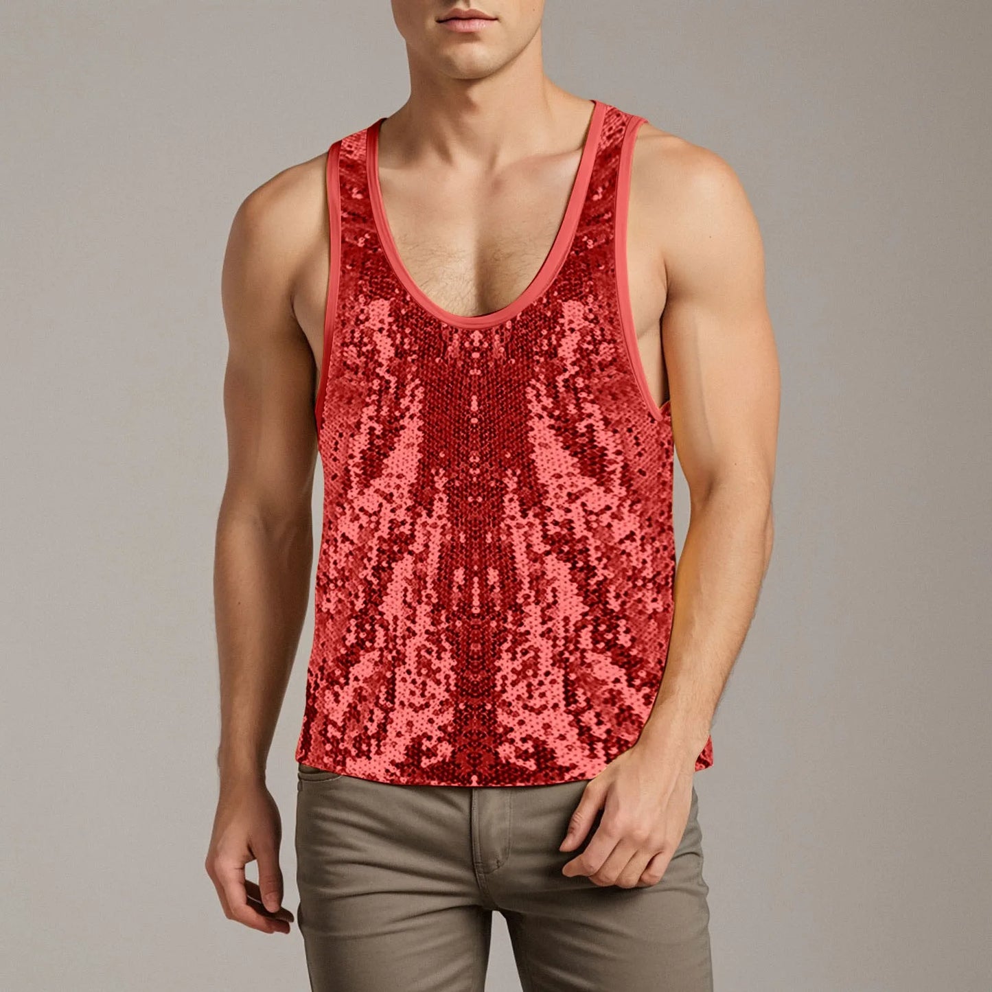 Mens Glitter Sequin  Tops