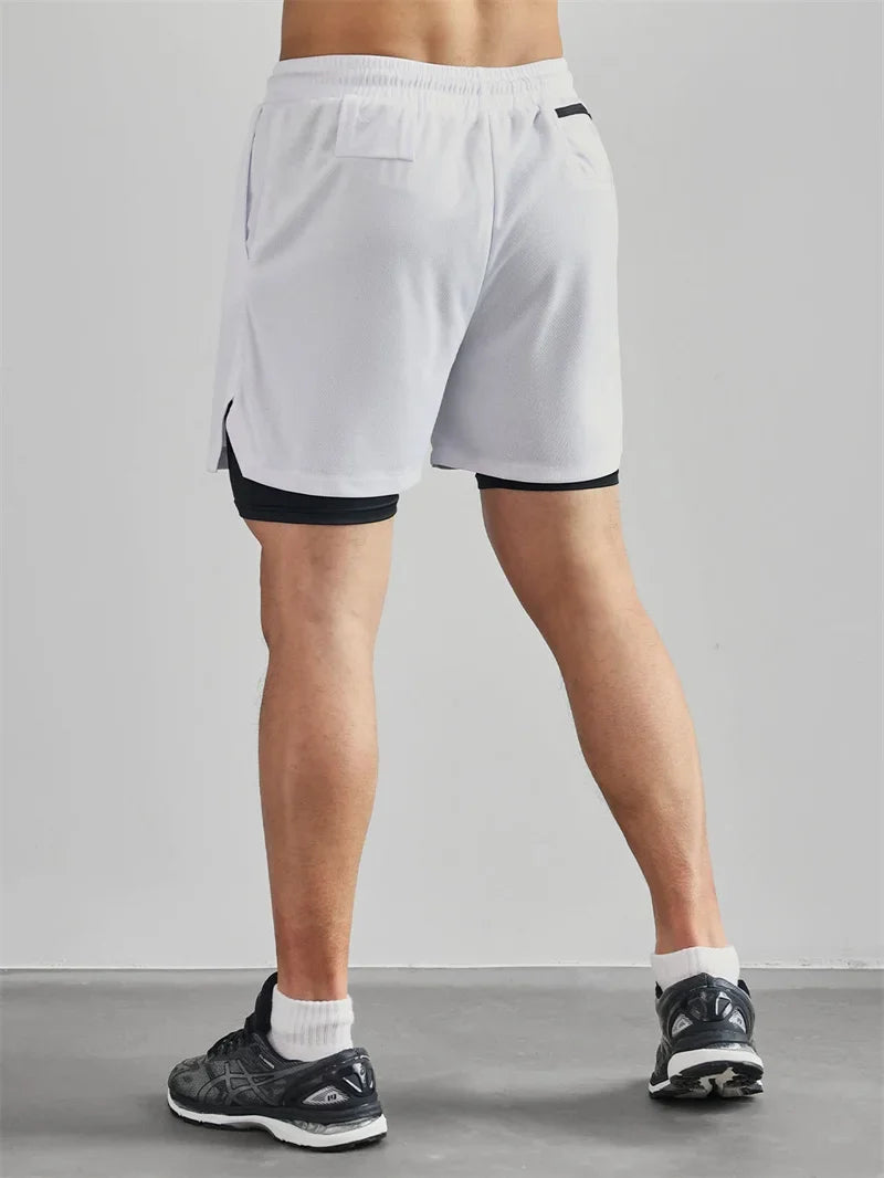 Cross Graphic 2 in 1 Workout Running Shorts for Men
