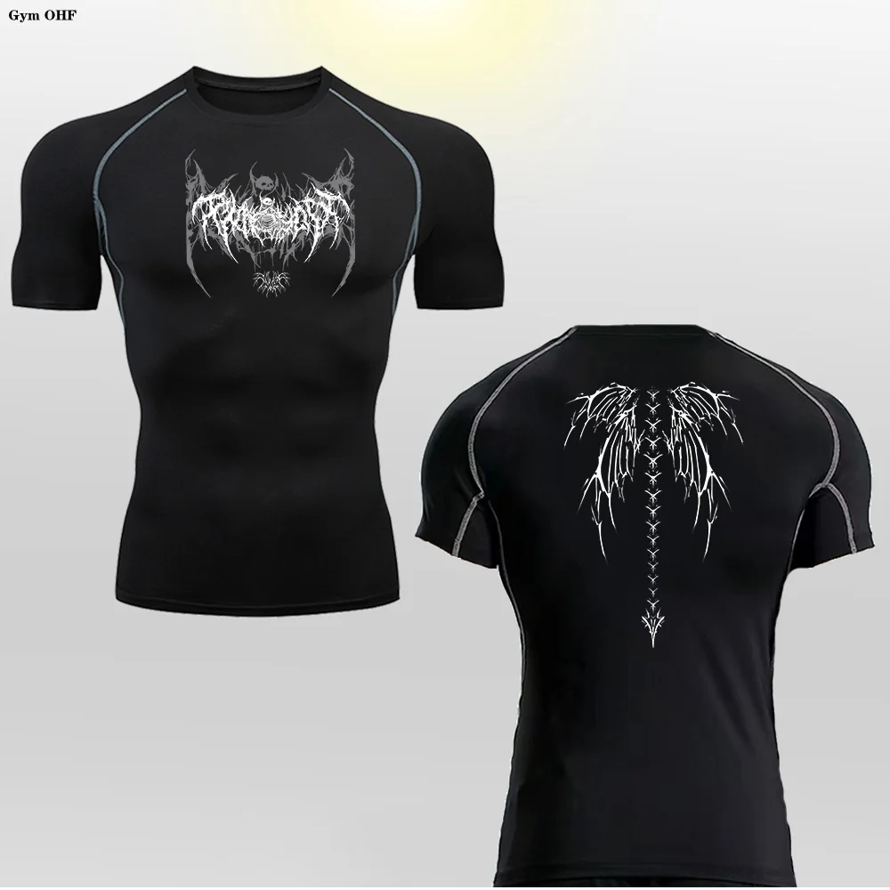 Y2K Compression Shirt Men Gym