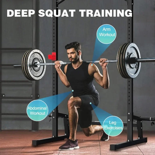 Power Cage Height Adjustable Squat Rack Home