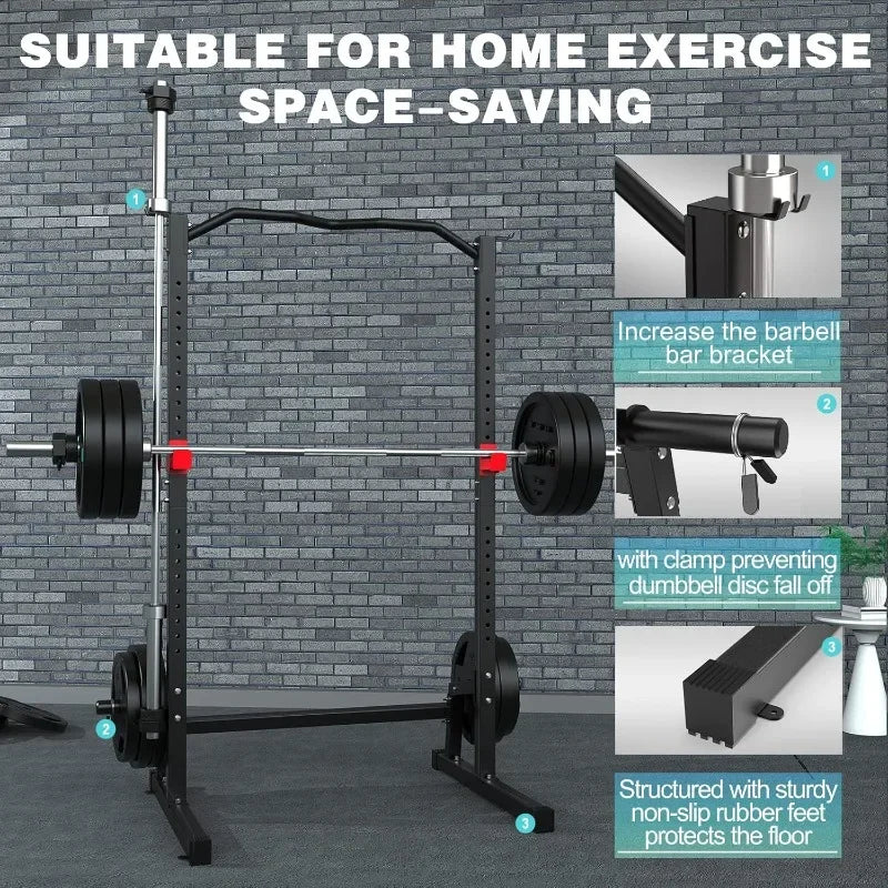 Power Cage Height Adjustable Squat Rack Home