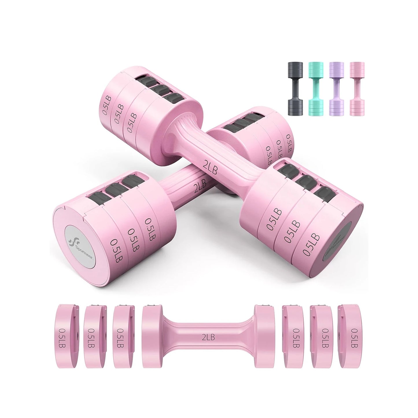 Adjustable Dumbbells Hand Weights Set 5 LB