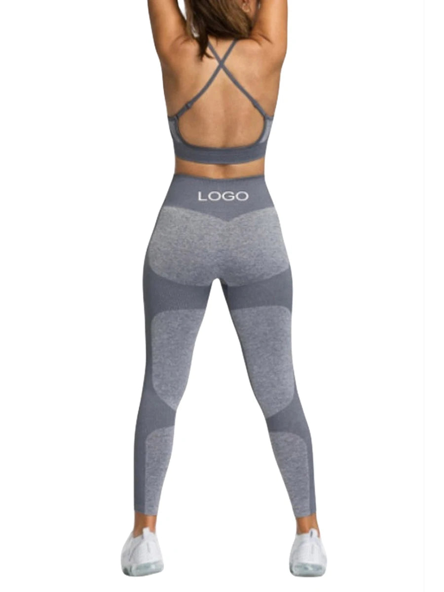 Crop Top with High Waist Leggings 2-Piece Workout