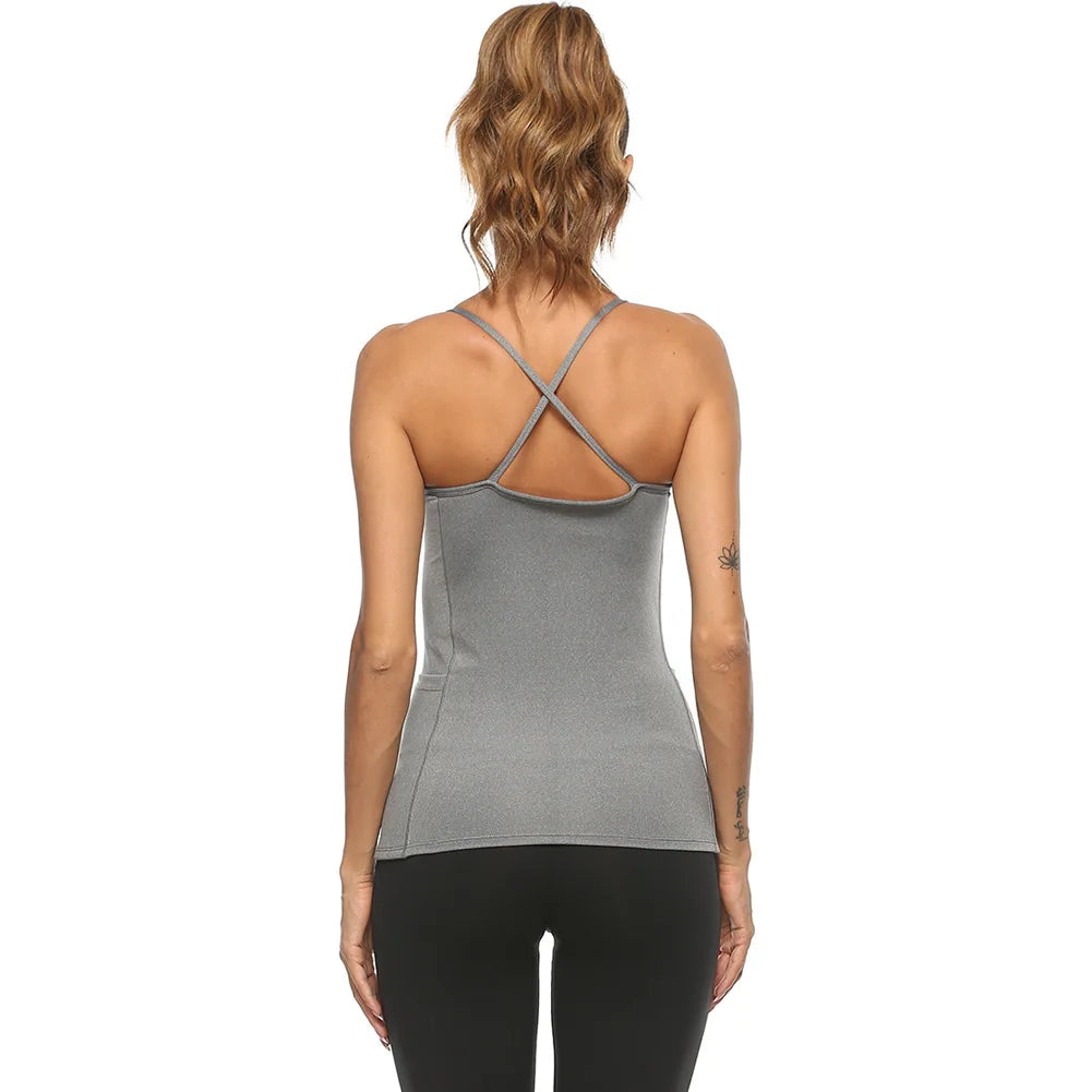 Female Yoga Vest Sleeveless Backless Sport Shirt