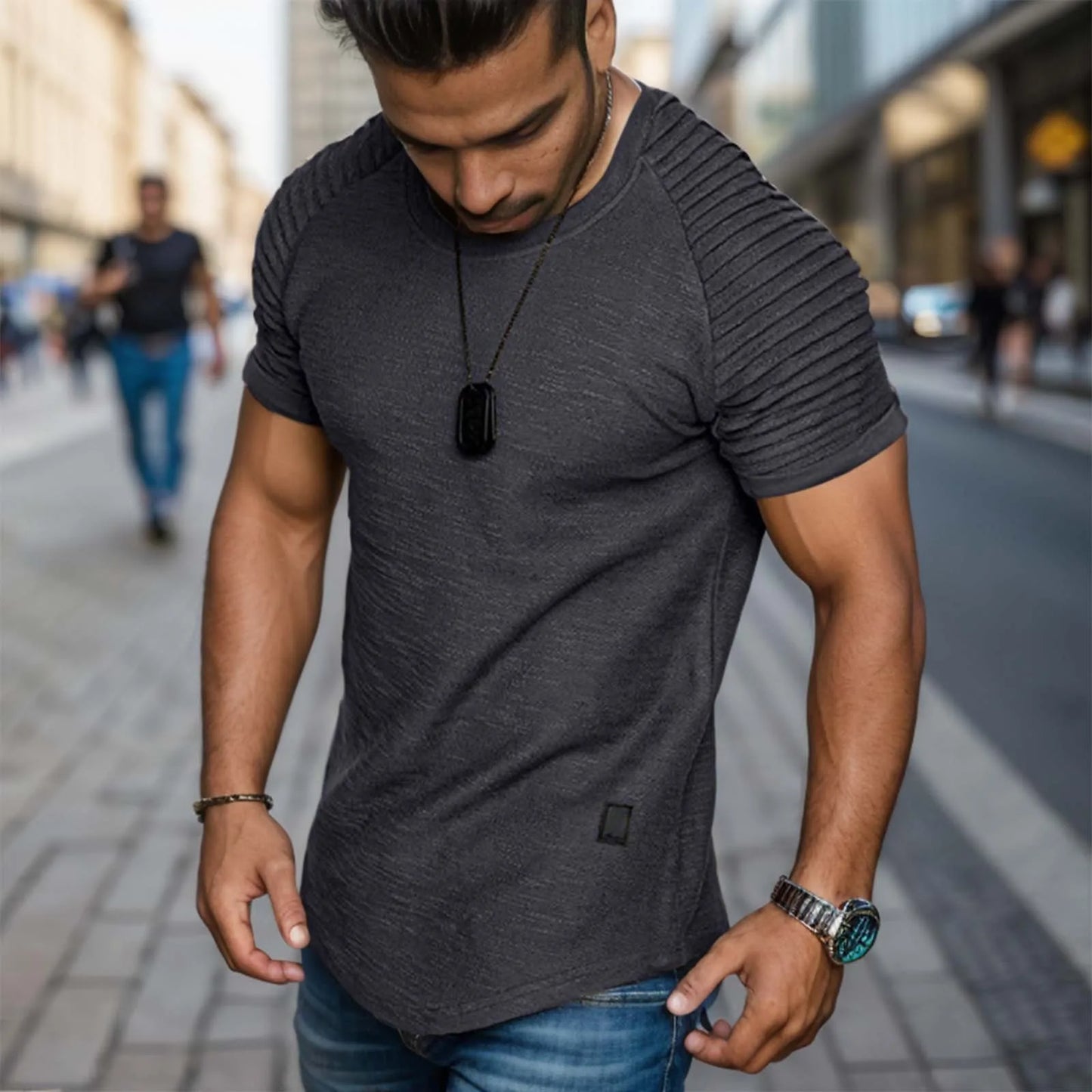 Men T Shirt Sleeve Bodybuilding Gym