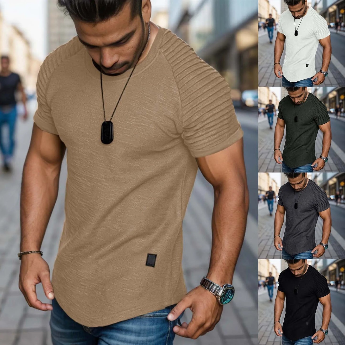 Men T Shirt Sleeve Bodybuilding Gym