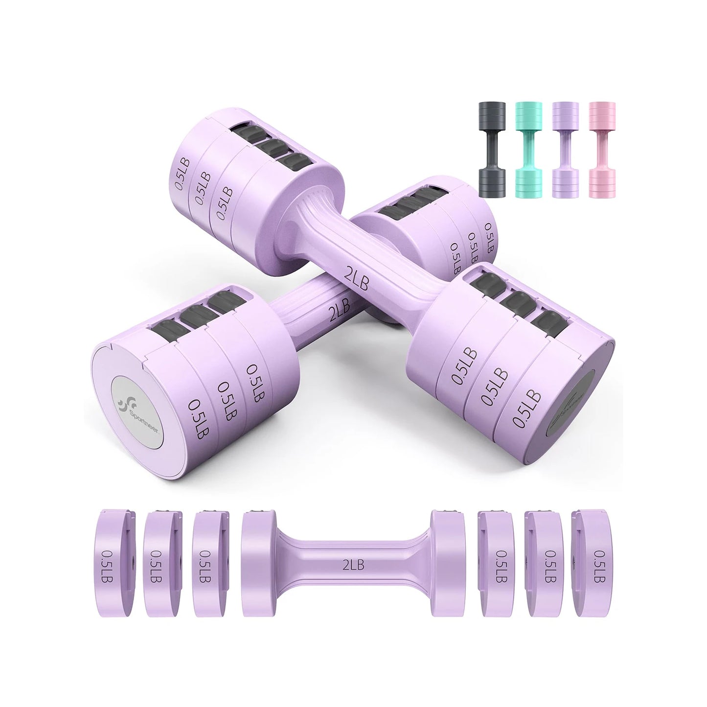 Adjustable Dumbbells Hand Weights Set 5 LB