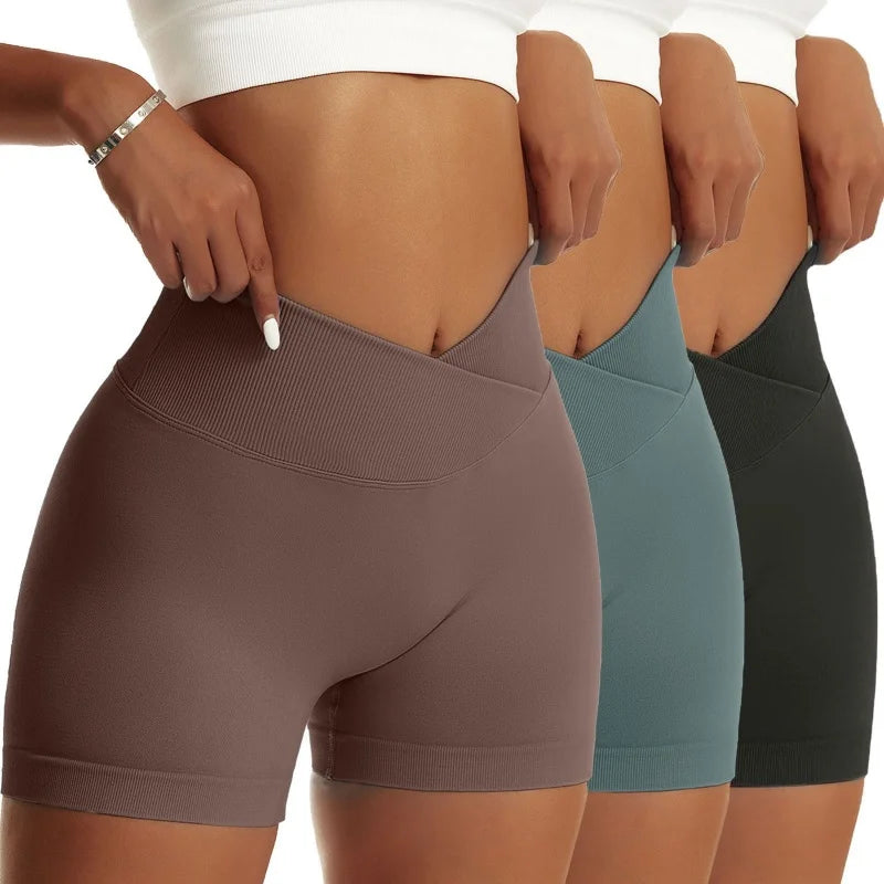 3 Pieces Women Solid Peach Hip Sports Pants