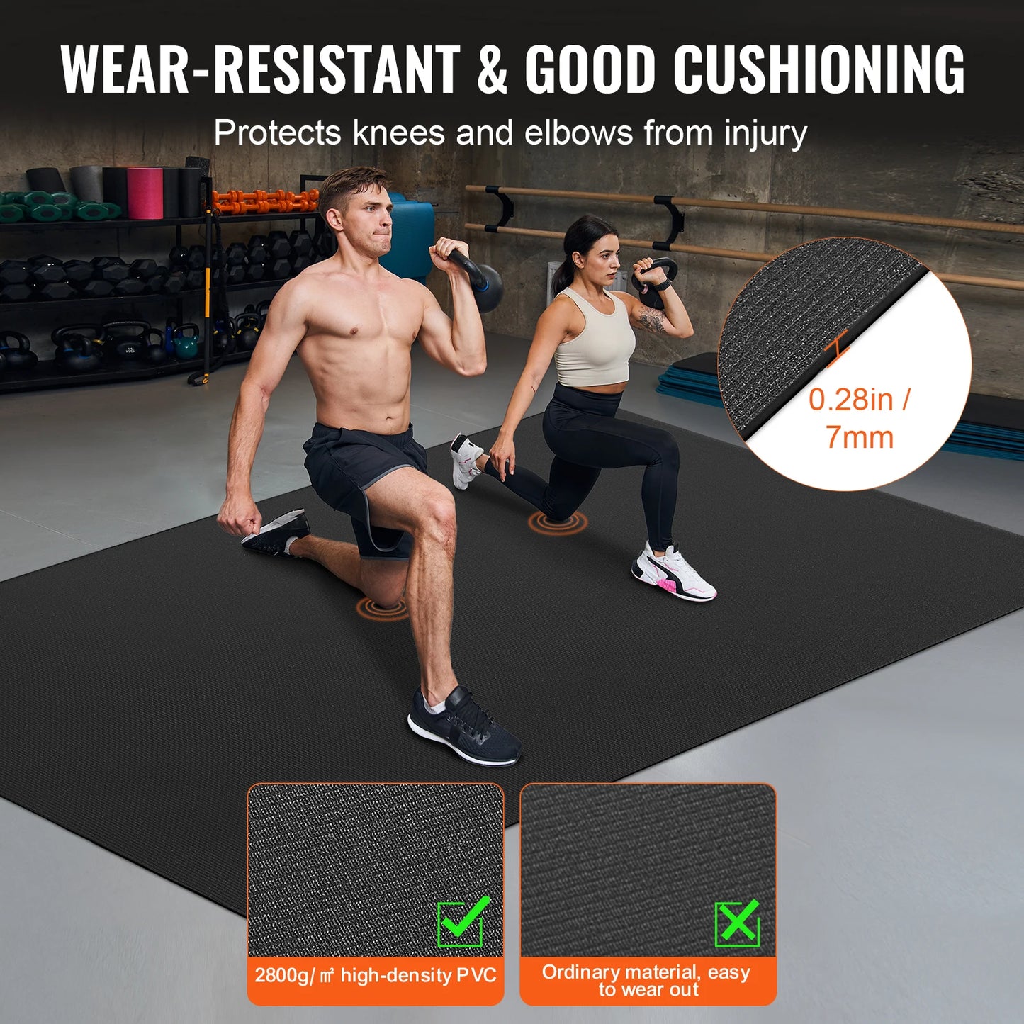 8X6FT Exercise Yoga Mat Non-Slip