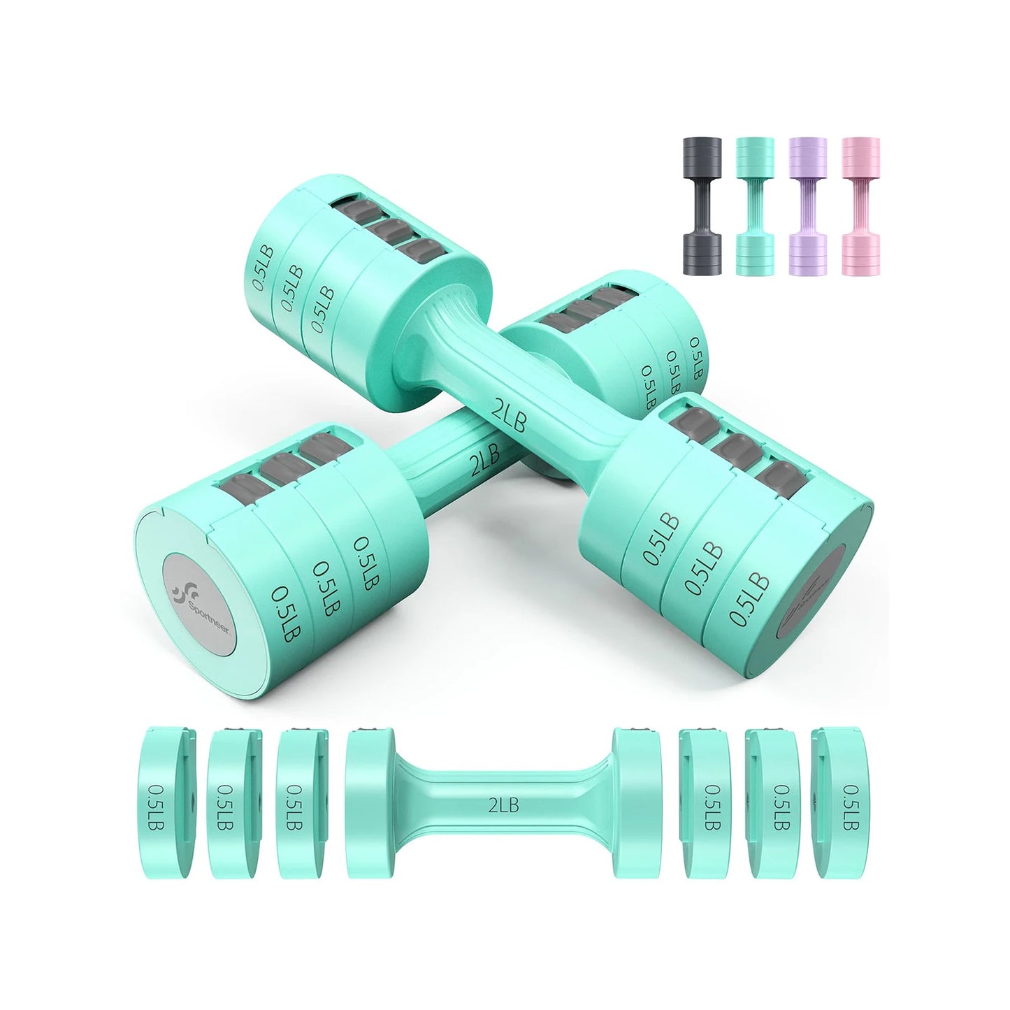 Adjustable Dumbbells Hand Weights Set 5 LB