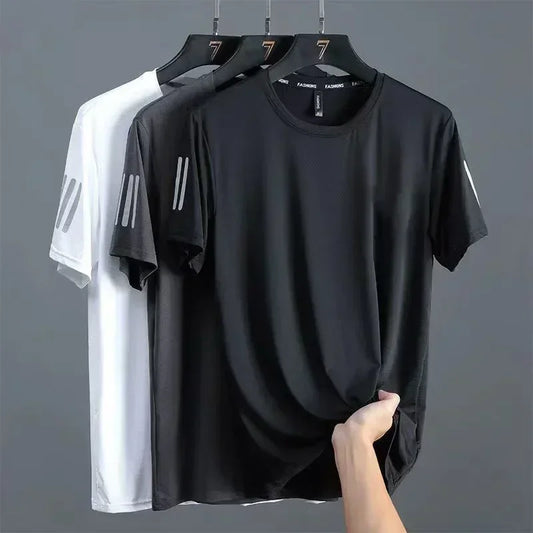 Summer Ice Silk T-shirt Men