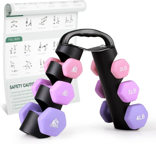 Neoprene Coated Dumbbell, Anti-Slip & Anti-Roll Hex Dumbbells for Strength Training