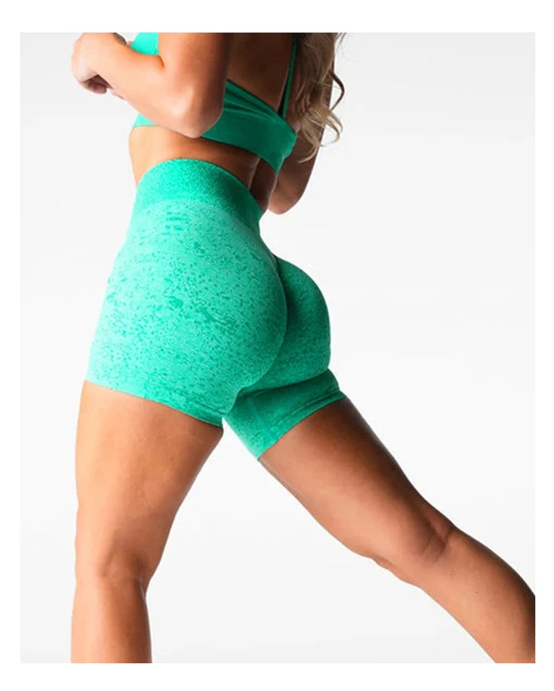 2Pcs Seamless Shorts Women Soft Workout Tights