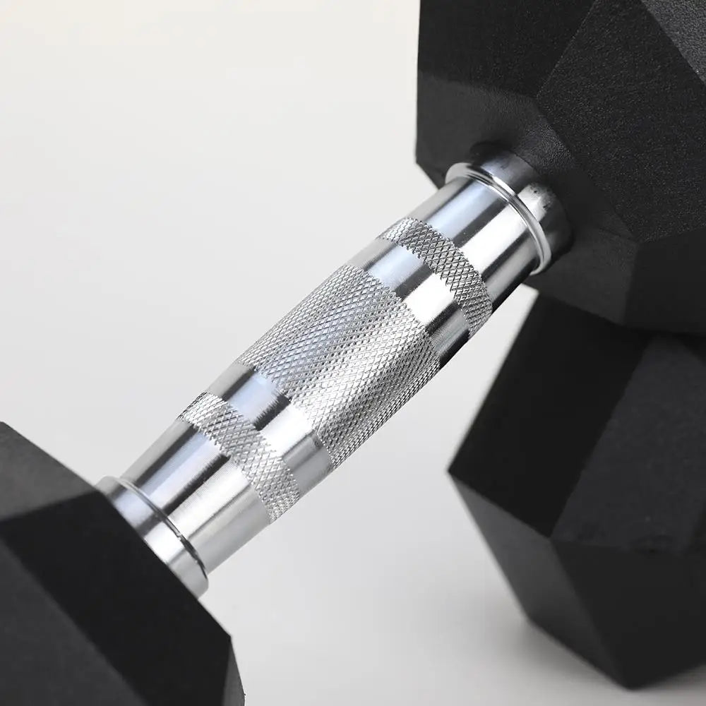 8LB Rubber Coated Solid Cast Iron Dumbbells Set - 2 Pieces