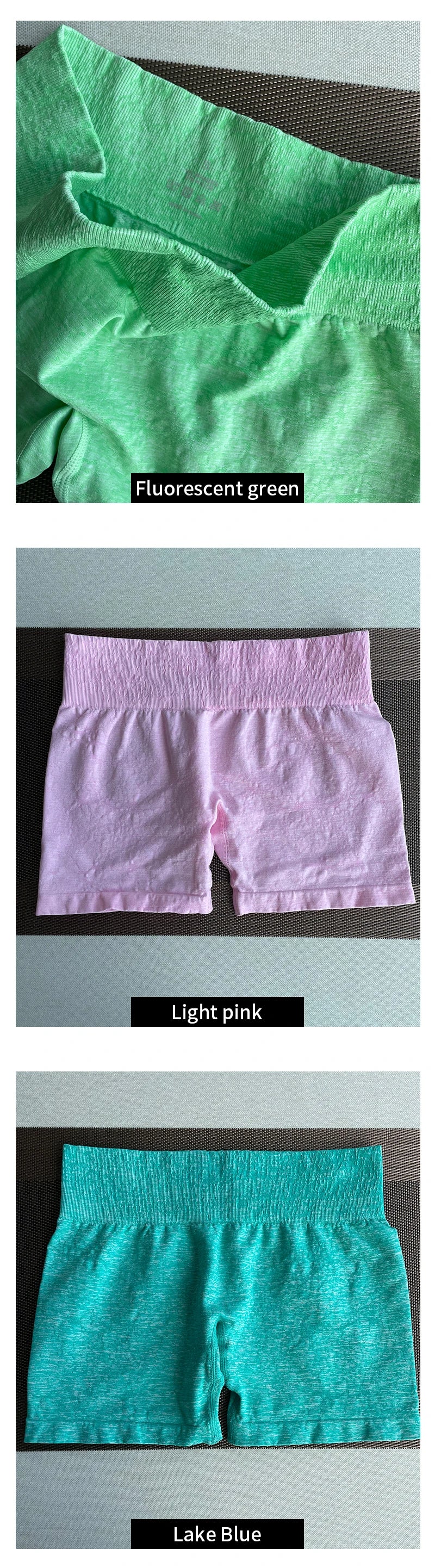 2Pcs Seamless Shorts Women Soft Workout Tights
