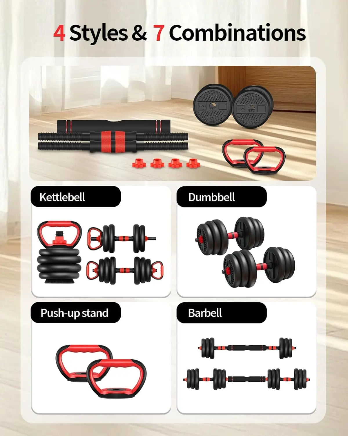 Adjustable Dumbbells 20 lbs Free Weight Set