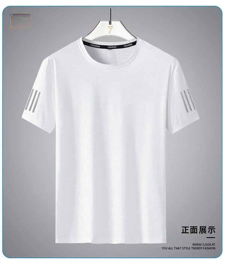 Summer Ice Silk T-shirt Men