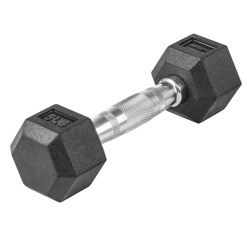 Hex Dumbbell 5lbs Rubber Coated
