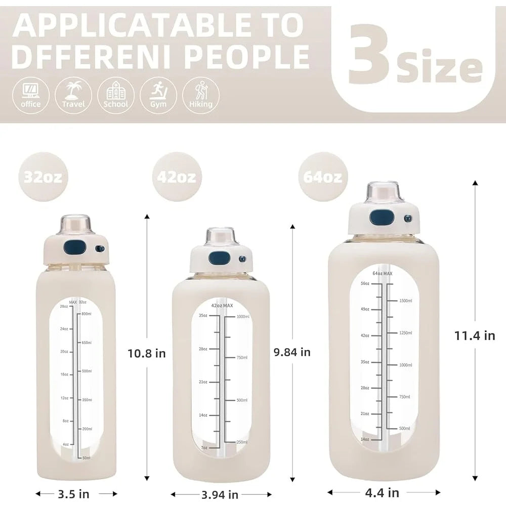 64oz Borosilicate Glass Water Bottle