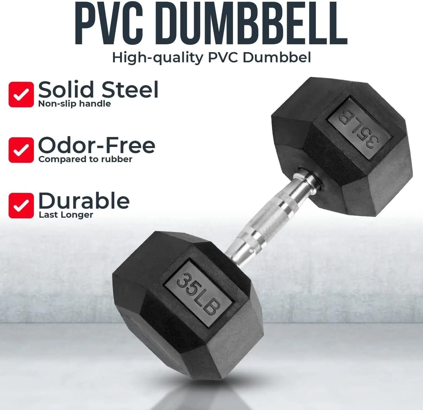 Hex Dumbbell Sets - Heavy Duty PVC Coated Weights