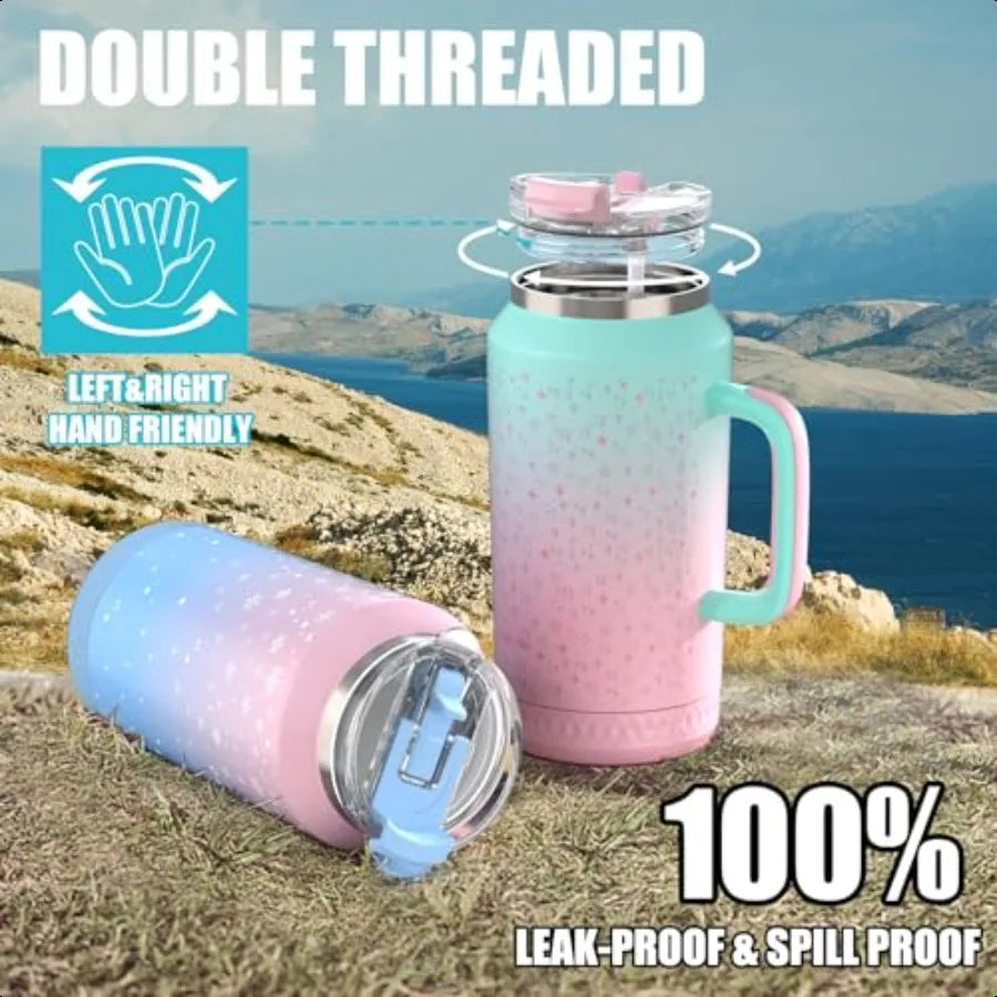 64 oz Tumbler with Handle and Straw