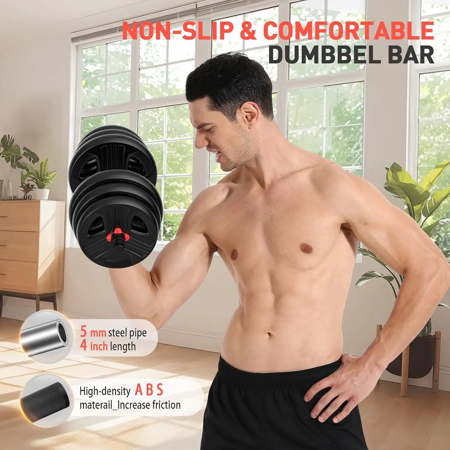Adjustable Dumbbells, 30/40/80lbs Free Weight Set with Connector