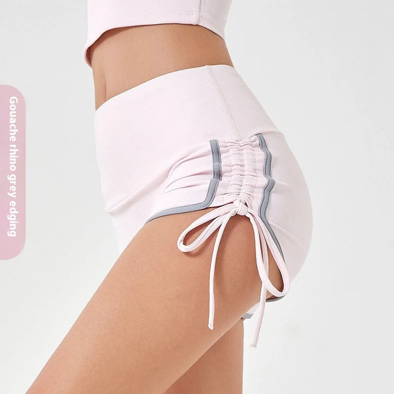 Women's Thin Drawstring Sports Yoga Shorts