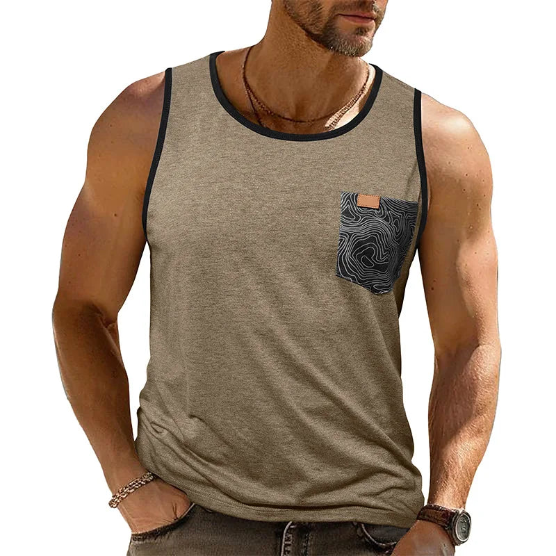 Men Sleeveless Crew Neck