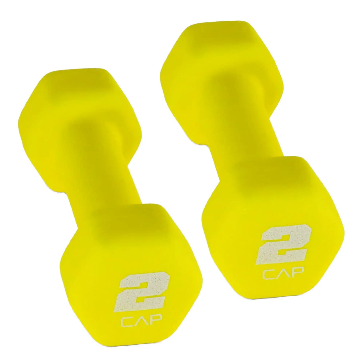 2 LB Yellow Neoprene Dumbbells Pair