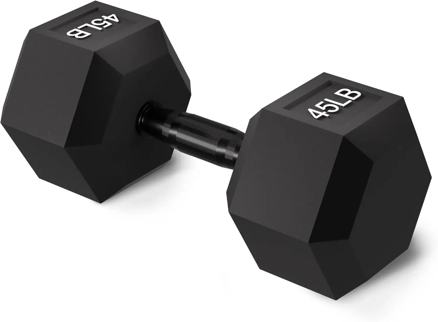 Rubber Encased Exercise & Fitness Hex Dumbbell