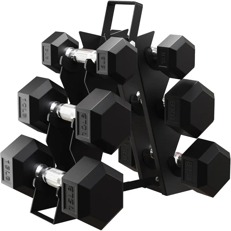 BalanceFrom Premium Rubber Encased Hex Dumbbell Sets