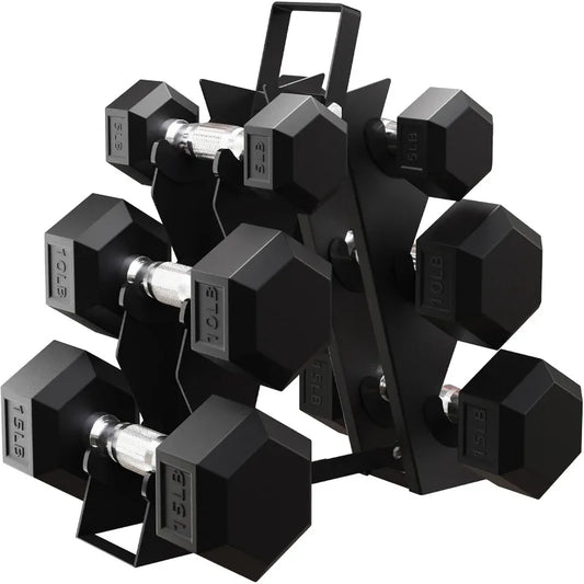 BalanceFrom Premium Rubber Encased Hex Dumbbell Sets