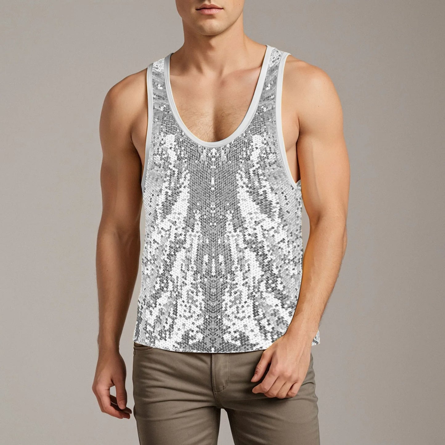 Mens Glitter Sequin  Tops