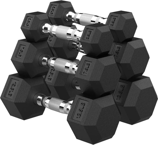 Dumbbell Set Rubber Encased Home Gym