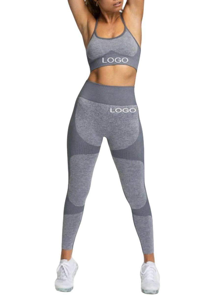 Crop Top with High Waist Leggings 2-Piece Workout