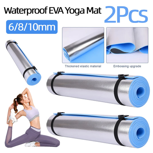 2Pcs 6-10mm Thick Yoga Exercise Mat