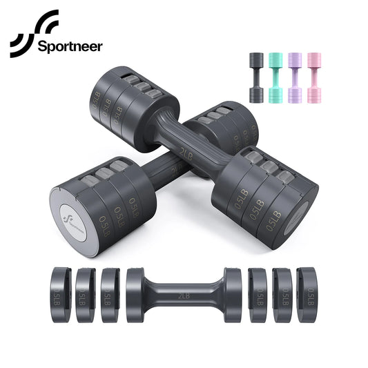 Adjustable Dumbbells Hand Weights Set 5 LB