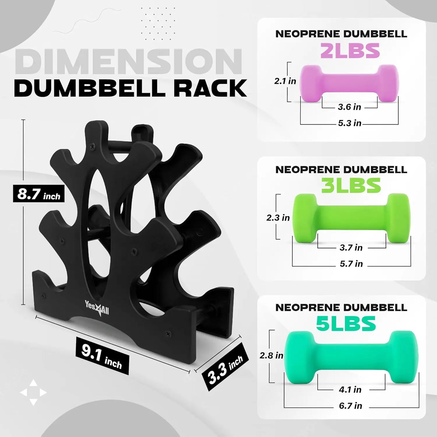 Coated Dumbbell Hand Weight Sets Multiple Weight Options