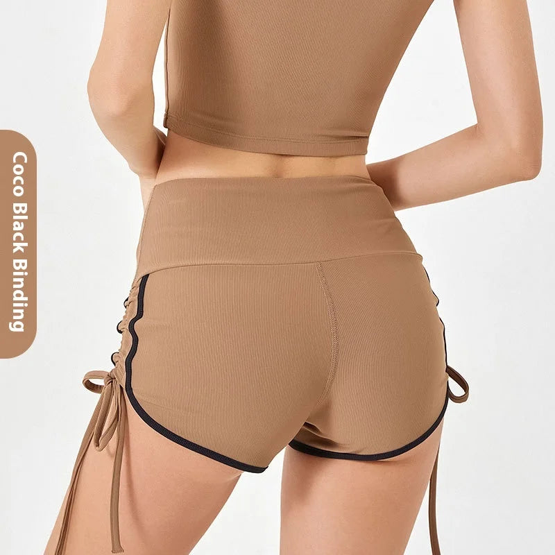 Women's Thin Drawstring Sports Yoga Shorts