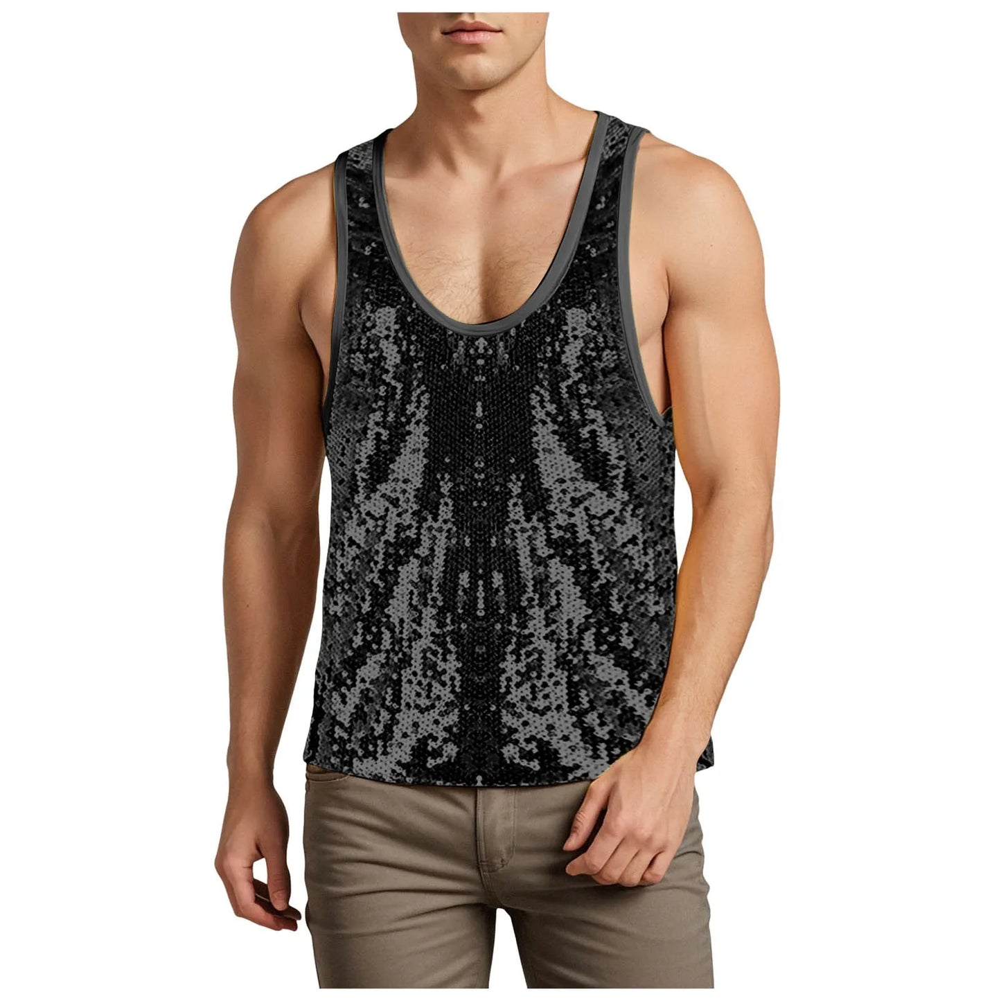 Mens Glitter Sequin  Tops