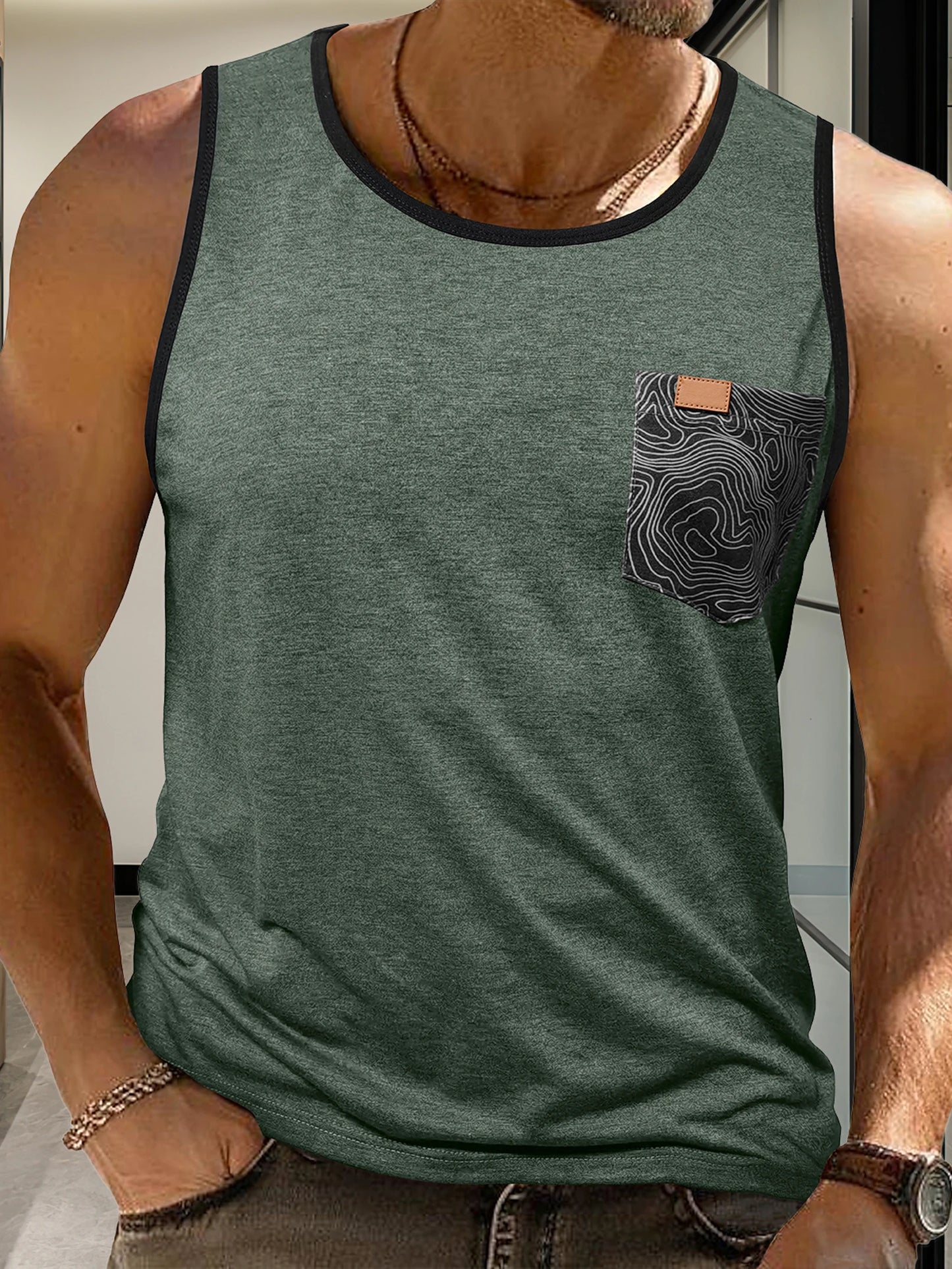Men Sleeveless Crew Neck