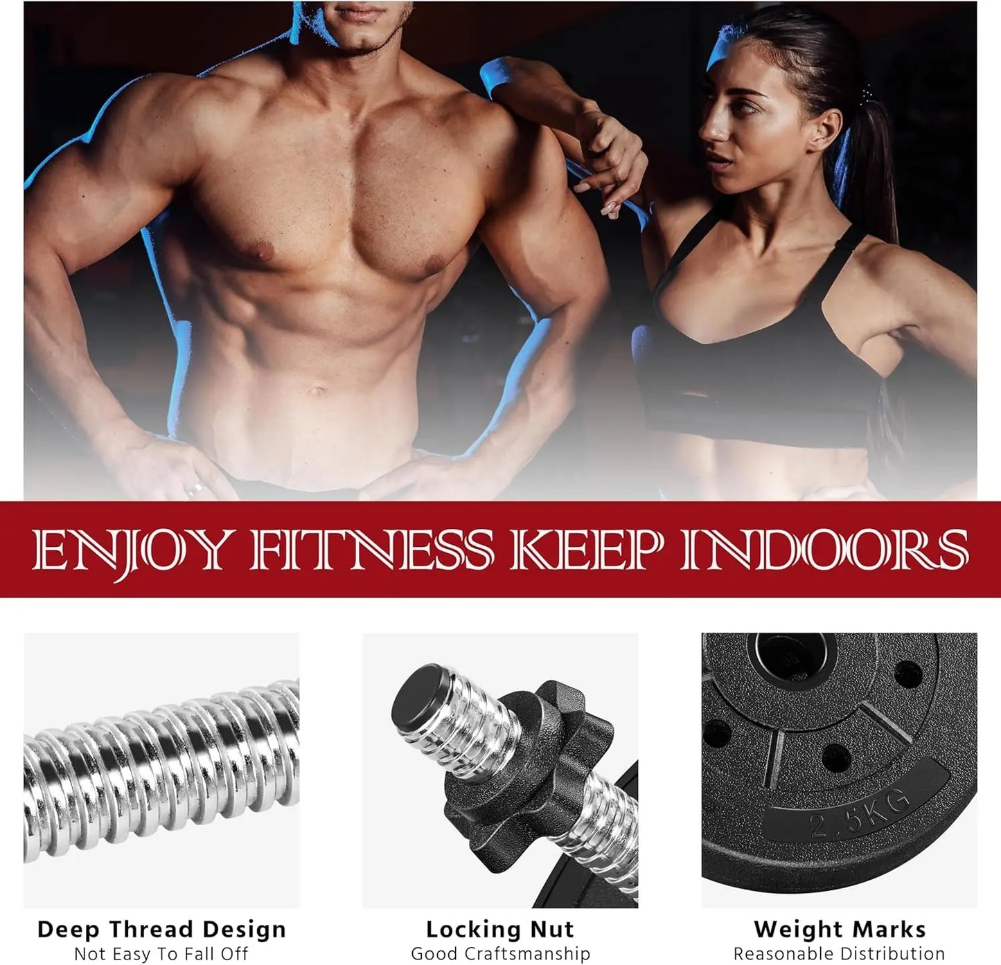 66LB Adjustable Dumbbell Weight Set
