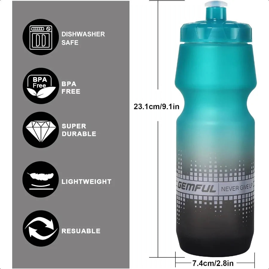 GEMFUL 2 Pack Bike Water Bottles 24oz