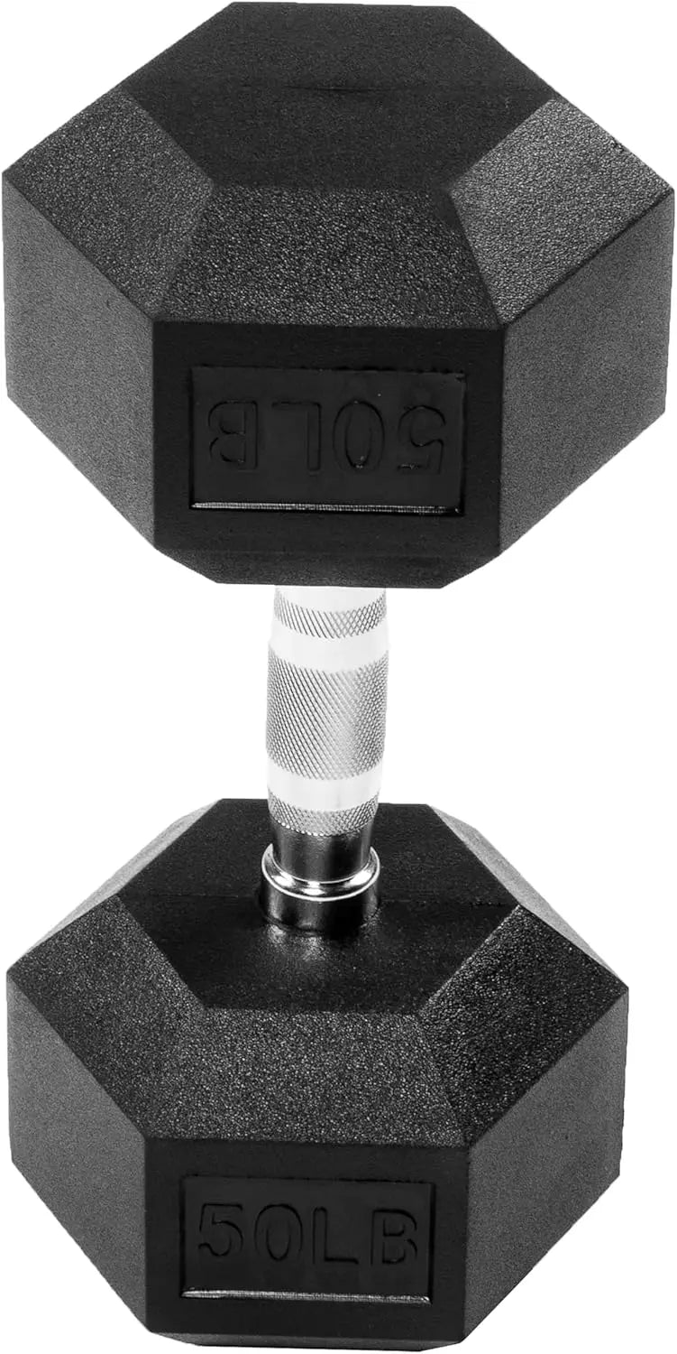 Rubber Encased Exercise & Fitness Hex Dumbbell